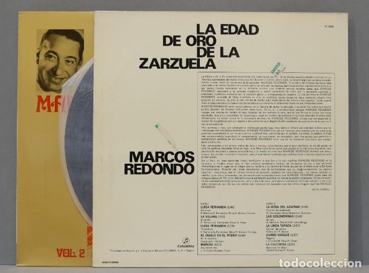 Discos de vinilo: 2 LP. MARCOS REDONDO. LA EDAD DE ORO DE LA ZARZUELA - Foto 3