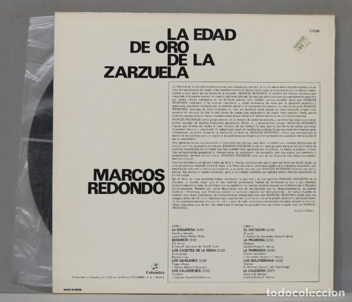 Discos de vinilo: 2 LP. MARCOS REDONDO. LA EDAD DE ORO DE LA ZARZUELA - Foto 5