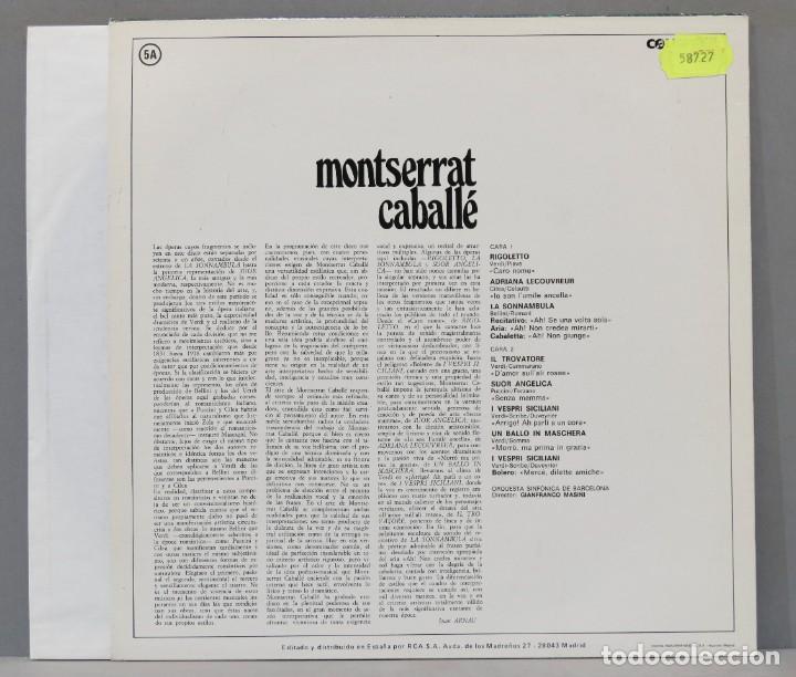 Discos de vinilo: LP. MONTSERRAT CABALLE. RIGOLETTO - Foto 2