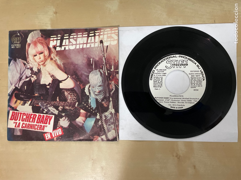 PLASMATICS - BUTCHER BABY (LA CARNICERA) - SINGLE 7” SPAIN 1977 1980 PROMO (Música - Discos - Singles Vinilo - Punk - Hard Core)