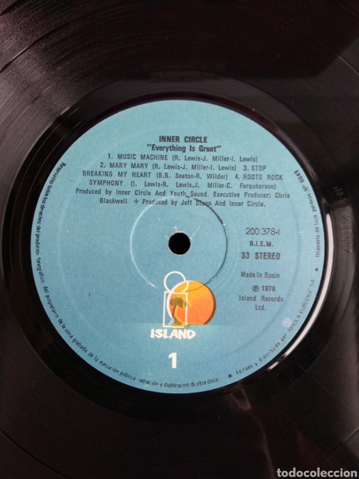 Discos de vinilo: *INNER CIRCLE, EVERY THING IS CREAT, ARIOLA, 1979. LX.2 - Foto 3