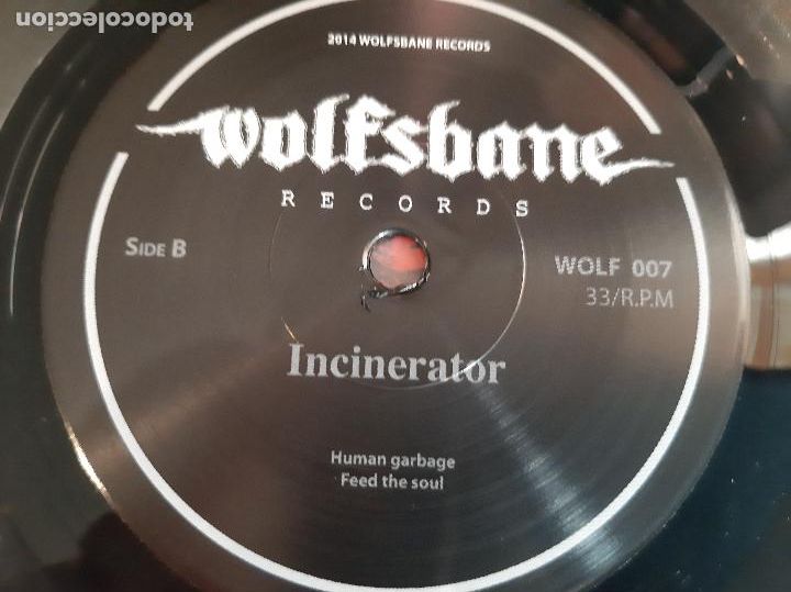 Discos de vinilo: INCINERATOR -HUMAN GARBAGE- (2014) SINGLE 7&rdquo; - Foto 2