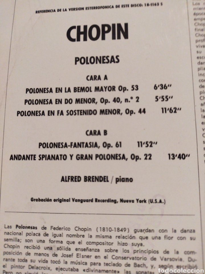 Discos de vinilo: CHOPIN POLONESAS VINILO - Foto 2