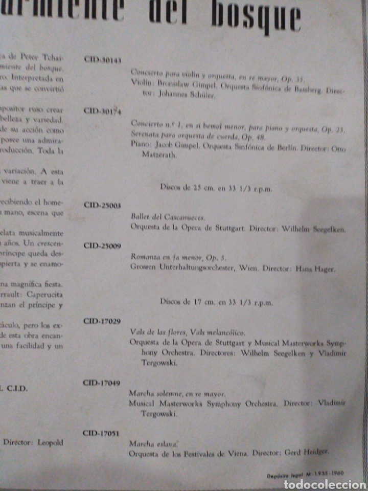 Discos de vinilo: TCHAIIKOVSKY LA BELLA DURMIENTE DEL BOSQUE VINILO - Foto 2