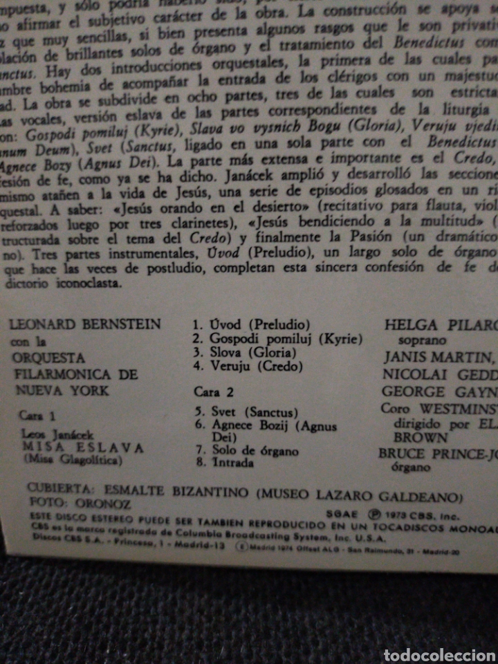 Discos de vinilo: MISA ESLAVA JANACEK - Foto 2