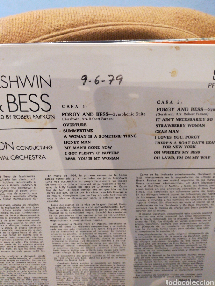 Discos de vinilo: GEORGE GERSHWIN ROBERT FARNON VINILO - Foto 2