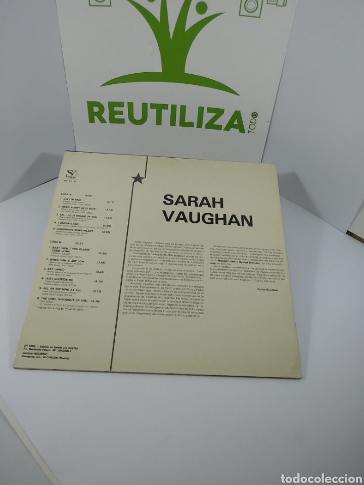 Discos de vinilo: Sarah Vaughan - Foto 2