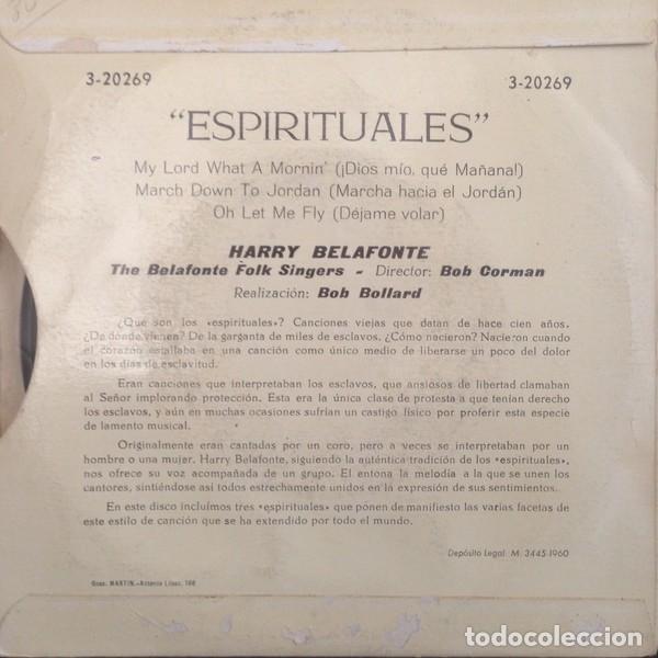 Discos de vinilo: Harry Belafonte &ndash; Espirituales - 1960 - Foto 2