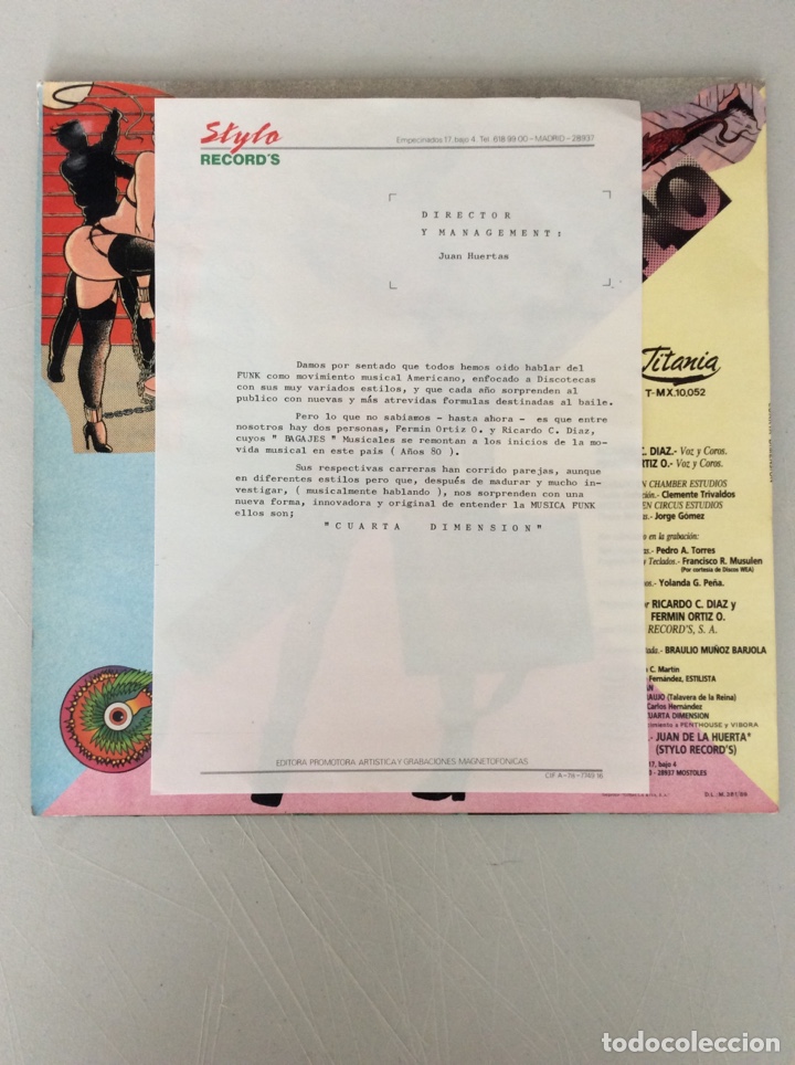 Discos de vinilo: Cuarta Dimensi&oacute;n. Estupefacto. - Foto 3