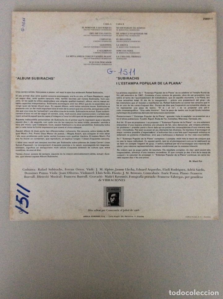 Discos de vinilo: Subirachs . El berenar a les roques - Foto 2