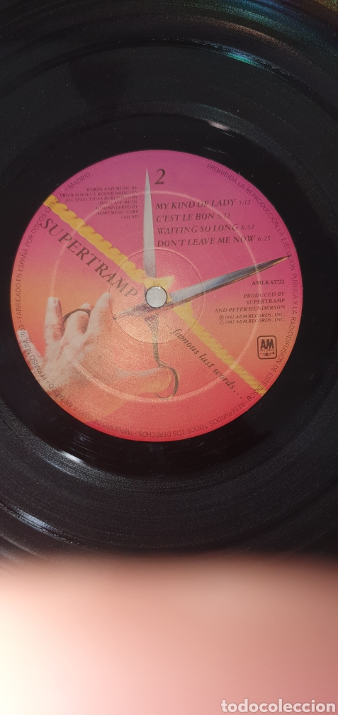 Discos de vinilo: Disco vinilo supertramp famous last words - Foto 2