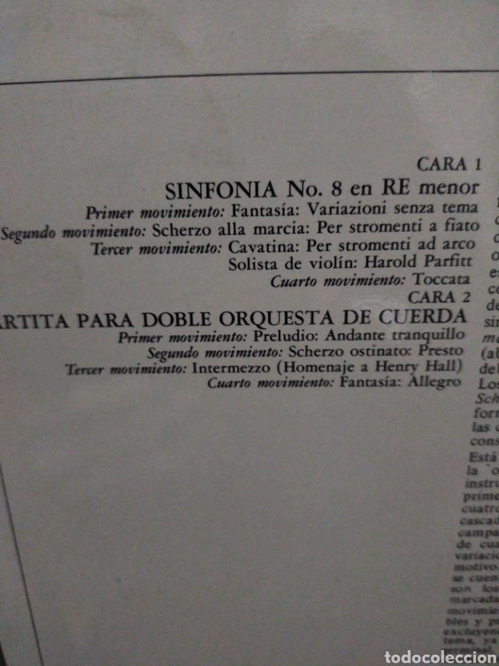 Discos de vinilo: VAUGHAN WILLIAMS SINFON&Iacute;A 8 VINILO - Foto 2