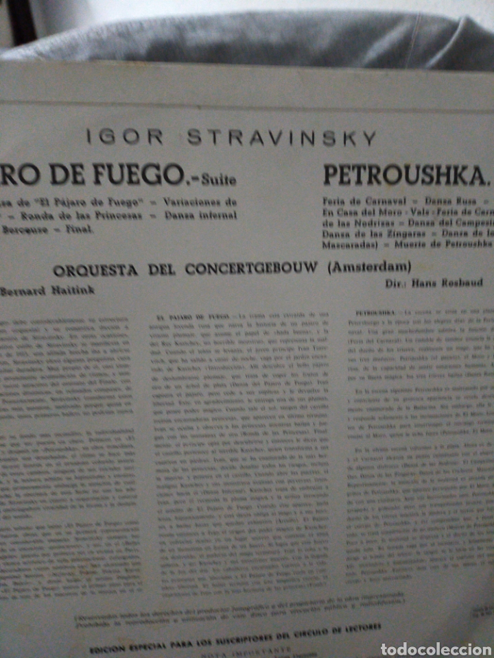 Discos de vinilo: STRAVINSKY EL P&Aacute;JARO DE FUEGO VINILO - Foto 2