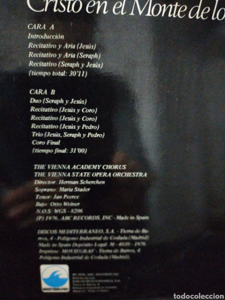 Discos de vinilo: BEETHOVEN CRISTO EN EL MONTE DE LOS OLIVOS VINILO - Foto 2