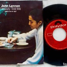 Discos de vinilo: JOHN LENNON (THE BEATLES). NOBODY TOLD ME, NADIE ME LO DIJO. SINGLE ORIGINAL ESPAÑA AÑO 1983. Lote 291992333