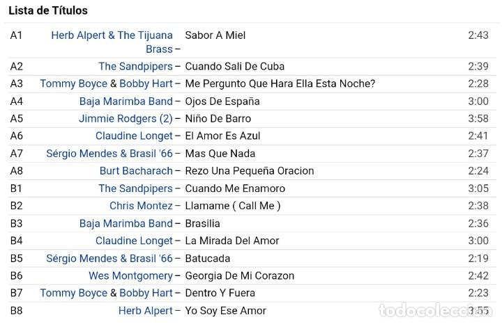 Discos de vinilo: LP Sabor a &Eacute;xitos A&M RECORDS HISPAVOX 1968 - Foto 4