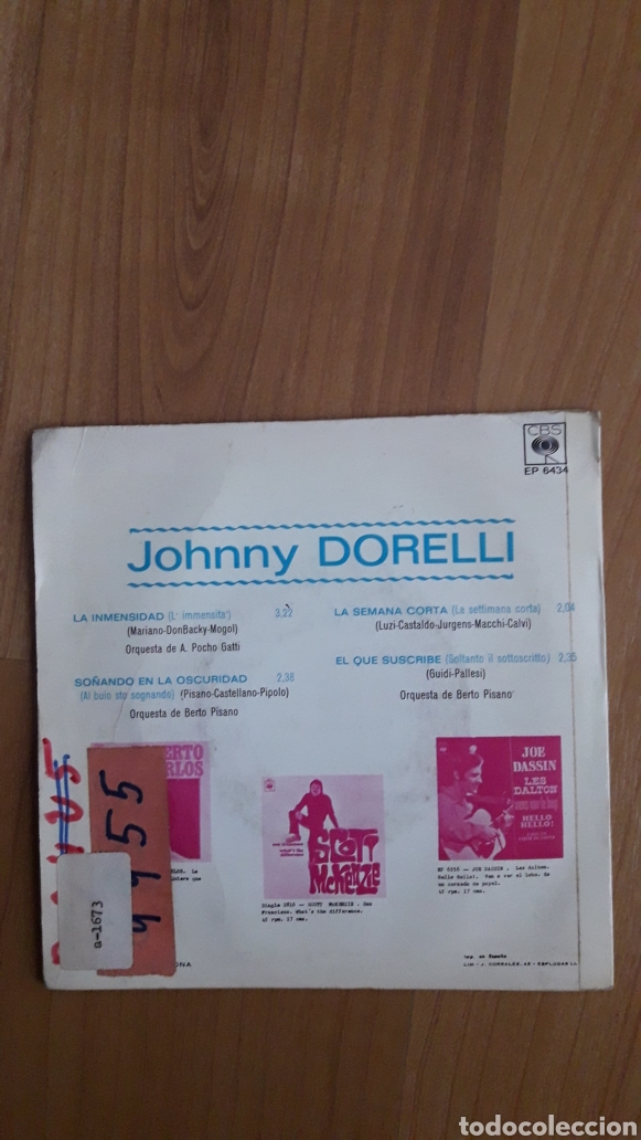 Discos de vinilo: JOHNNY DORELLI. LA INMENSIDAD - Foto 2