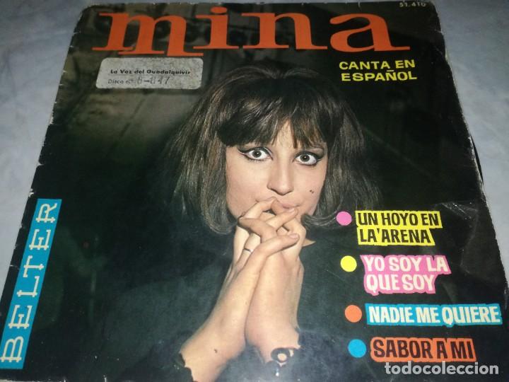 Discos de vinilo: MINA-CANTA EN ESPA&Ntilde;OL-UN HOYO EN LA ARENA-ORIGINAL ESPA&Ntilde;OL 1964