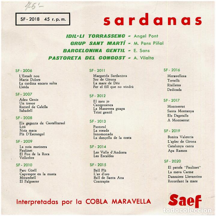 Discos de vinilo: Cobla Maravella - Barcelonina gentil - Ep Spain 1959 - Saef - Foto 2 - 292090423