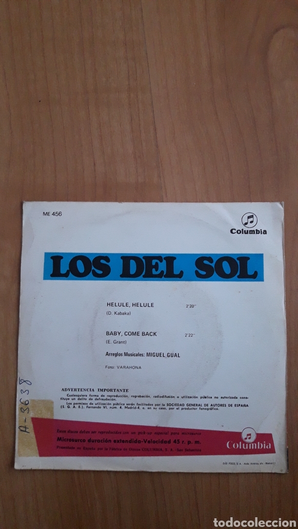 Discos de vinilo: LOS DEL SOL. HELULE HELULE - Foto 2