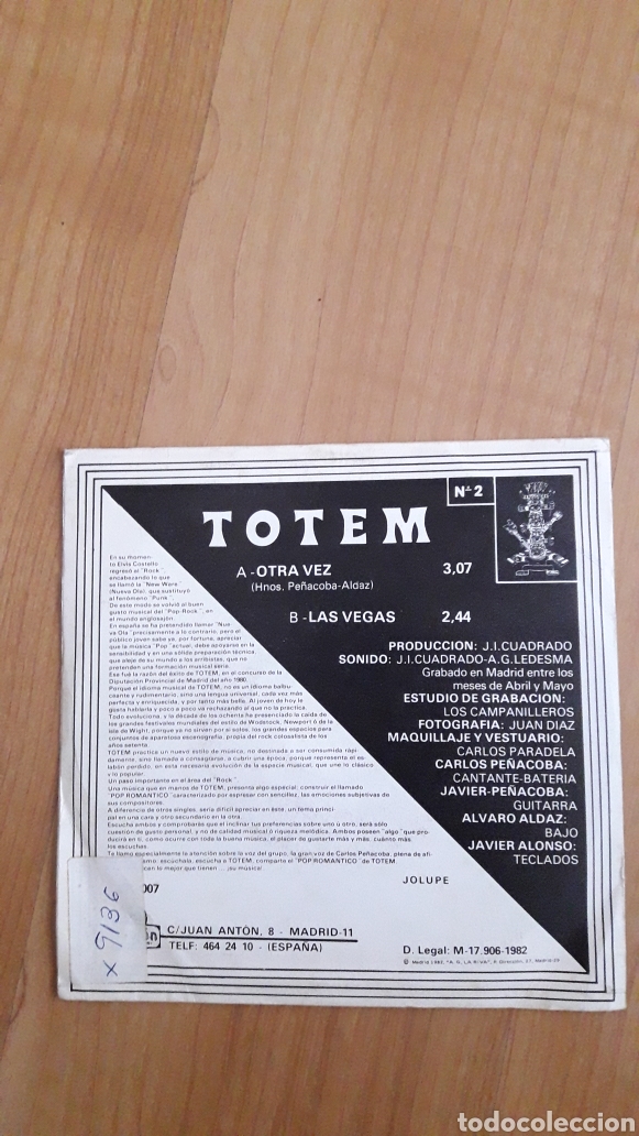 Discos de vinilo: TOTEM. OTRA VEZ - Foto 2