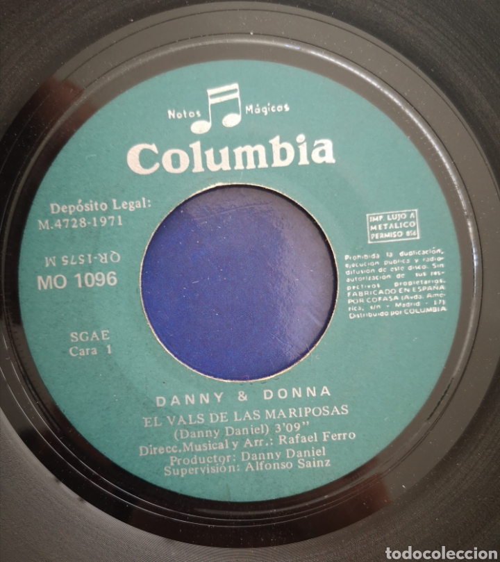 Discos de vinilo: DANNY & DONNA - EL VALS DE LAS MARIPOSAS - Foto 2