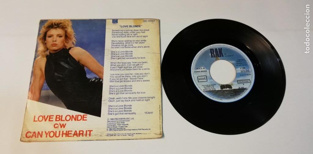 Discos de vinilo: Kim Wilde - Love Blonde (7&rdquo;, Single) - Foto 2