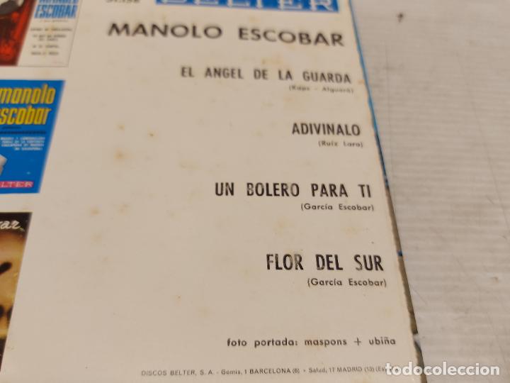 Discos de vinilo: MANOLO ESCOBAR / EL ÁNGEL DE LA GUARDA + 3 / EP - BELTER-1965 / MBC. ***/*** - Foto 3 - 292248158