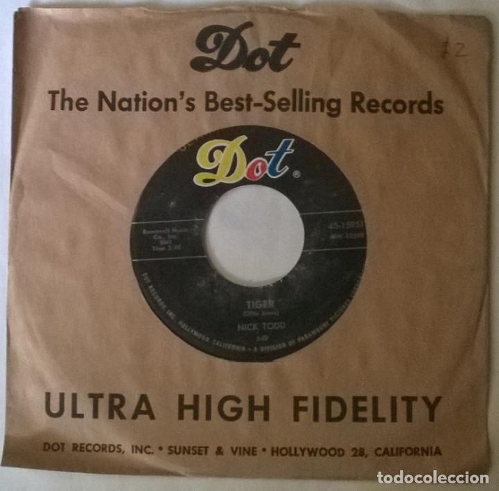 Discos de vinilo: Nick Todd. Tiger/ Twice as nice. Dot, USA 1969 single - Foto 1