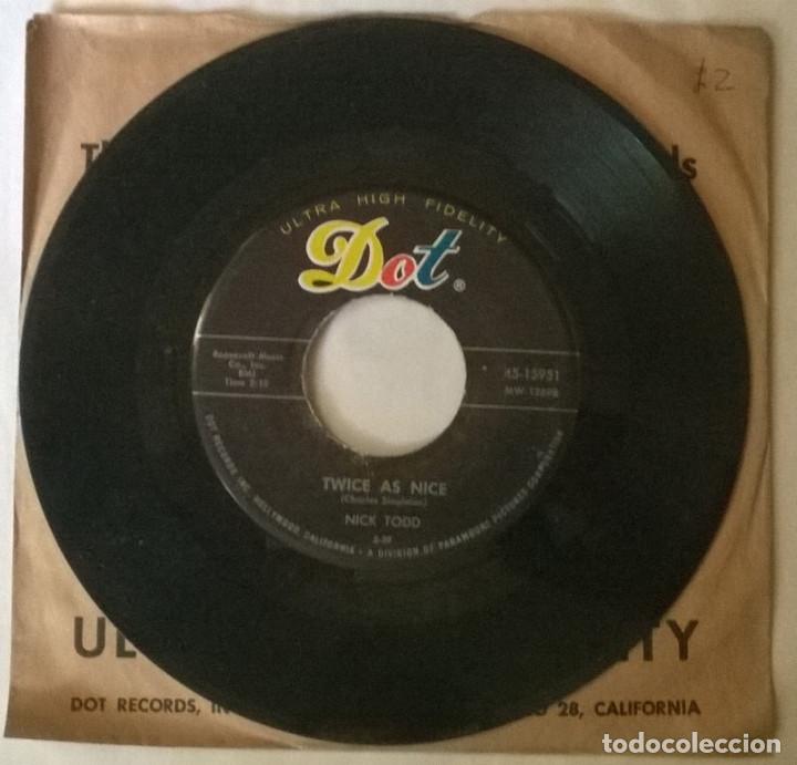 Discos de vinilo: Nick Todd. Tiger/ Twice as nice. Dot, USA 1969 single - Foto 3