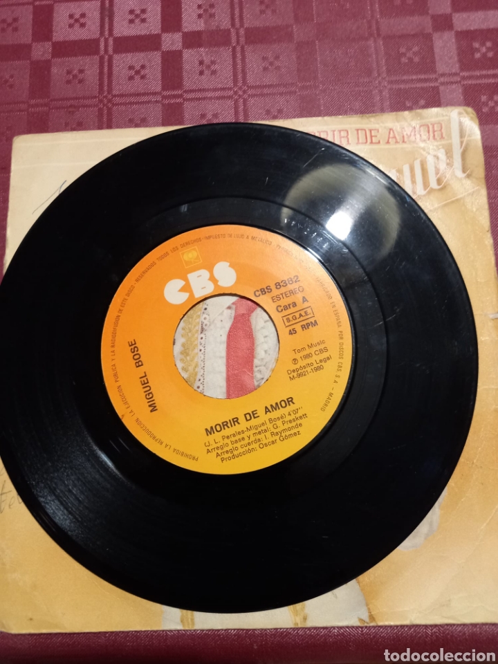 Discos de vinilo: Miguel Bose morir de amor - Foto 3