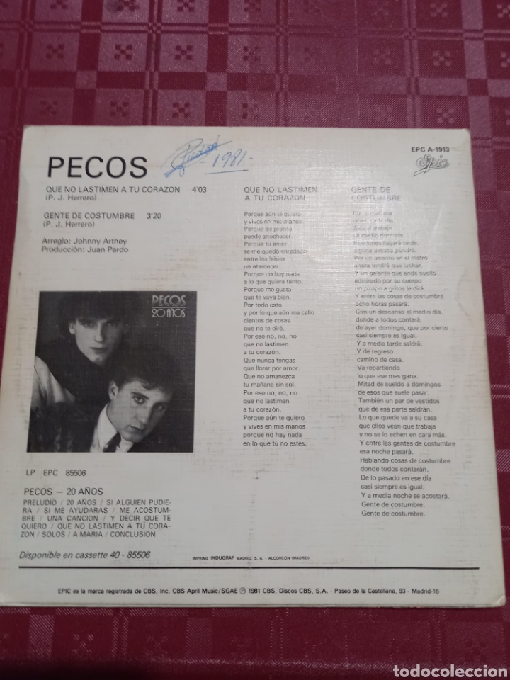 Discos de vinilo: Pecos que no lastimen a tu coraz&oacute;n. - Foto 4