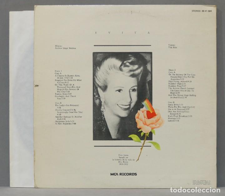 Discos de vinilo: 2 LP. ANDREW LLOYD WEBBER. TIM RICE. EVITA - Foto 2