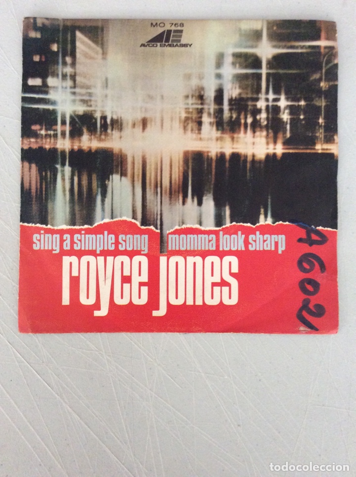 Discos de vinilo: Royce Jones. Sing a simple song. Momma look sharp - Foto 1