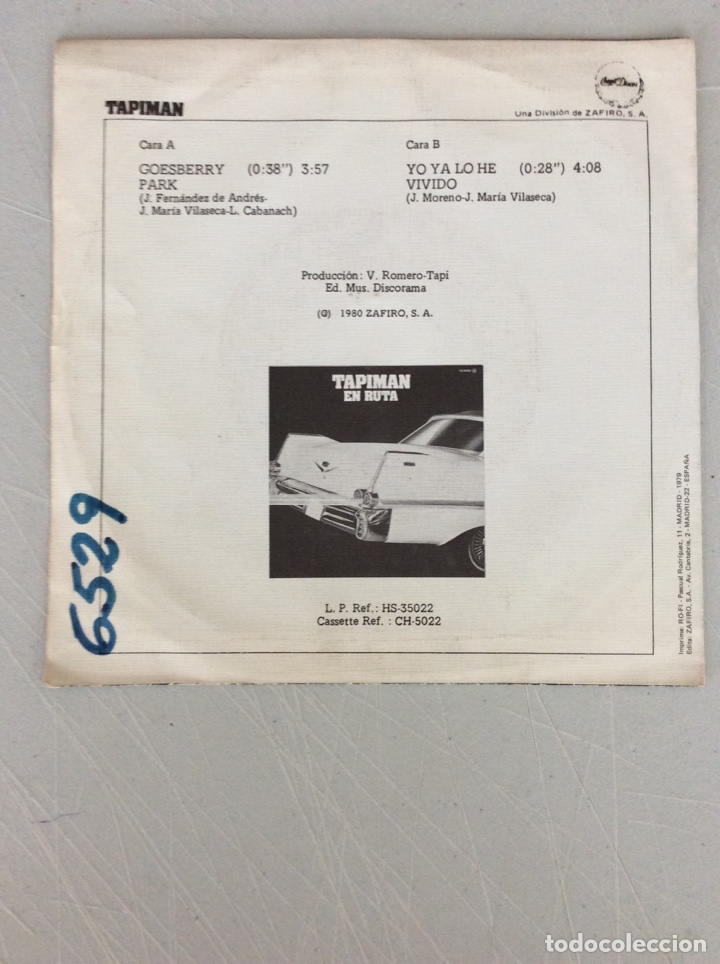 Discos de vinilo: Tapiman. Goesberry park - Foto 2