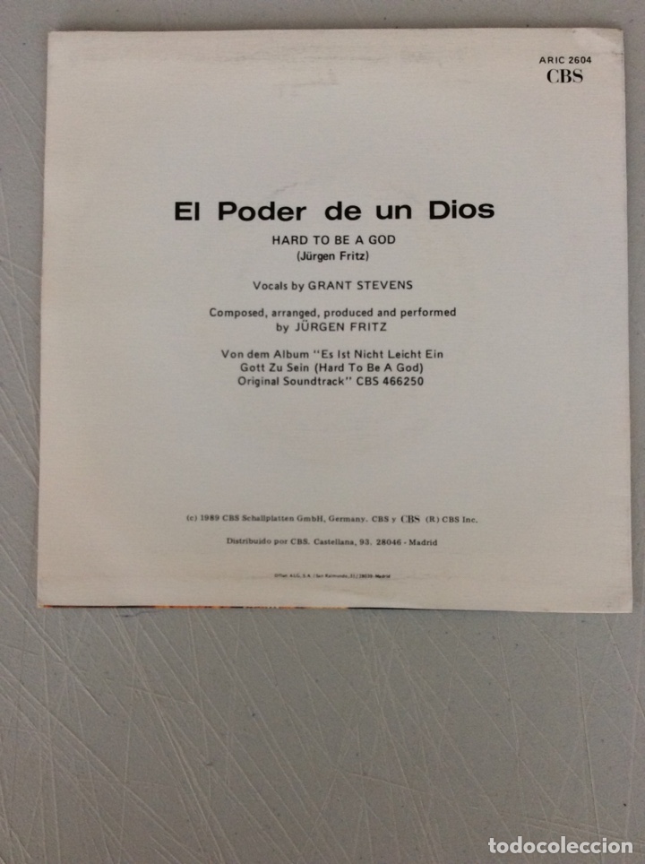 Discos de vinilo: El poder de un Dios. Hard to be a Dod. J&uuml;rgen Fritz. Grant Stevens. BSO - Foto 2