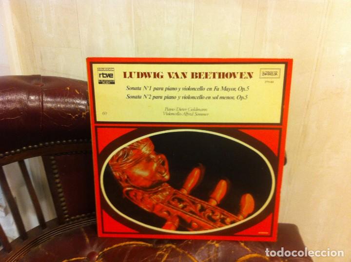 Discos de vinilo: LP. COLECCI&Oacute;N RTVE. N&ordm; 60. BEETHOVEN. SONATA N&ordm; 1 Y N&ordm; 2 PARA PIANO Y VIOLONCELLO....