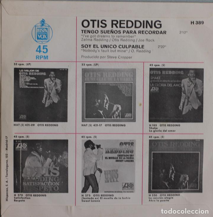 Discos de vinilo: OTIS REDDING//TENGO SUE&Ntilde;OS PARA RECORDAR//SINGLE//1968// ATLANTIC HISPAVOX - Foto 2
