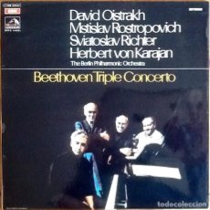 Discos de vinilo: BEETHOVEN - OISTRAKH : TRIPLE CONCERTO [EMI - ESP 1970] LP/GAT. Lote 311872688