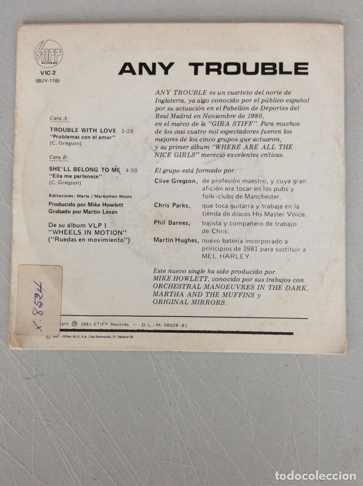 Discos de vinilo: Trouble with love. Any Trouble. - Foto 2