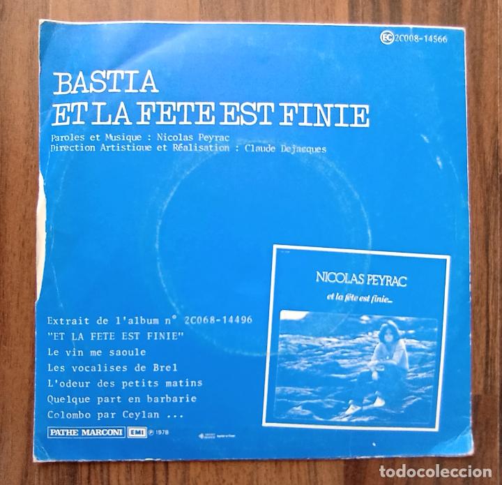 Discos de vinilo: SINGLE NICOLAS PEYRAC - BASTIA - 1978 - Foto 2