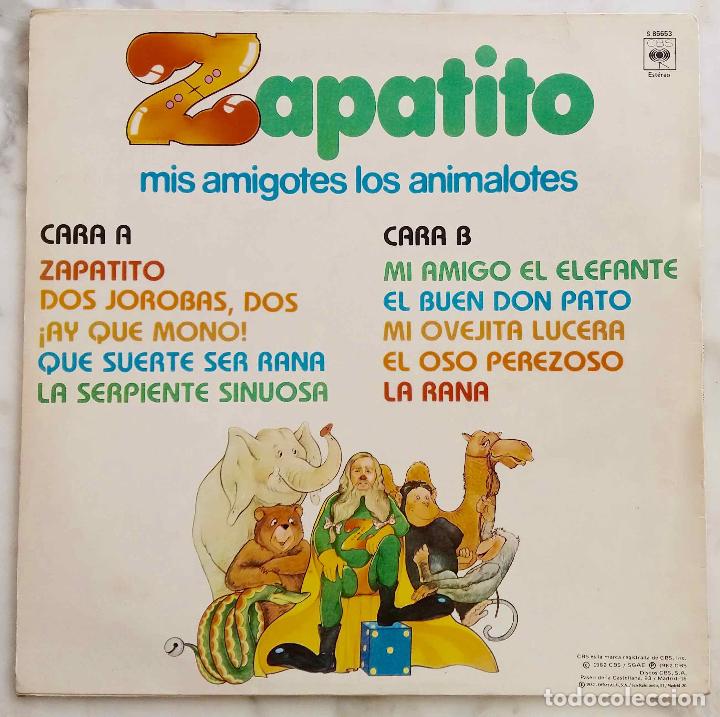 Discos de vinilo: ZAPATITO, MIS AMIGOTES LOS ANIMALES. LP CON FUNDA INTERIOR CON LETRAS - Foto 2