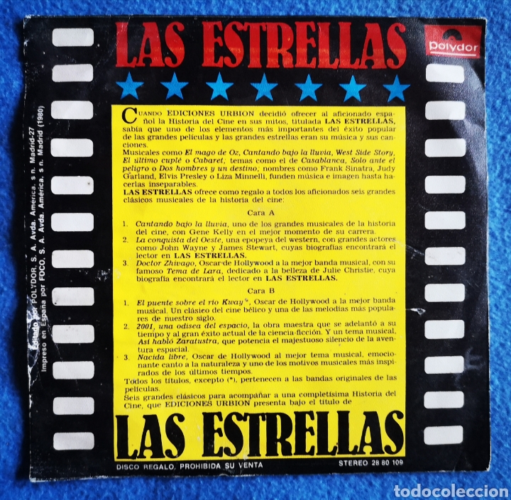 Discos de vinilo: 6 TEMAS DE CINE - Foto 2