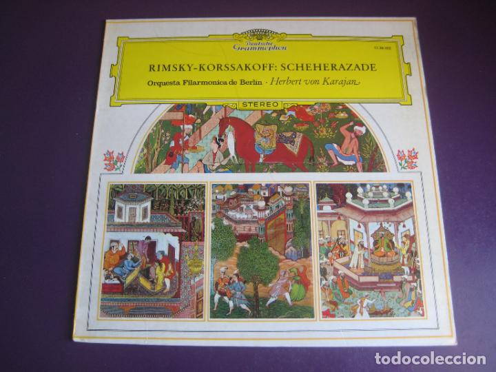 Discos de vinilo: Rimsky-Korsakov - Orquesta Filarmonica De Berlin- Karajan &ndash; Scheherezade - LP DEUTSCHE 1978