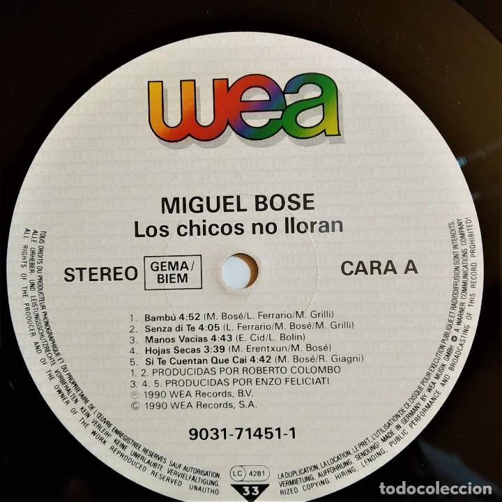 Discos de vinilo: MIGUEL BOSÉ - LOS CHICOS NO LLORAN, con encarte, EU 1990, wea– 9031-71451-1 (NM_NM) - Foto 6 - 293828638