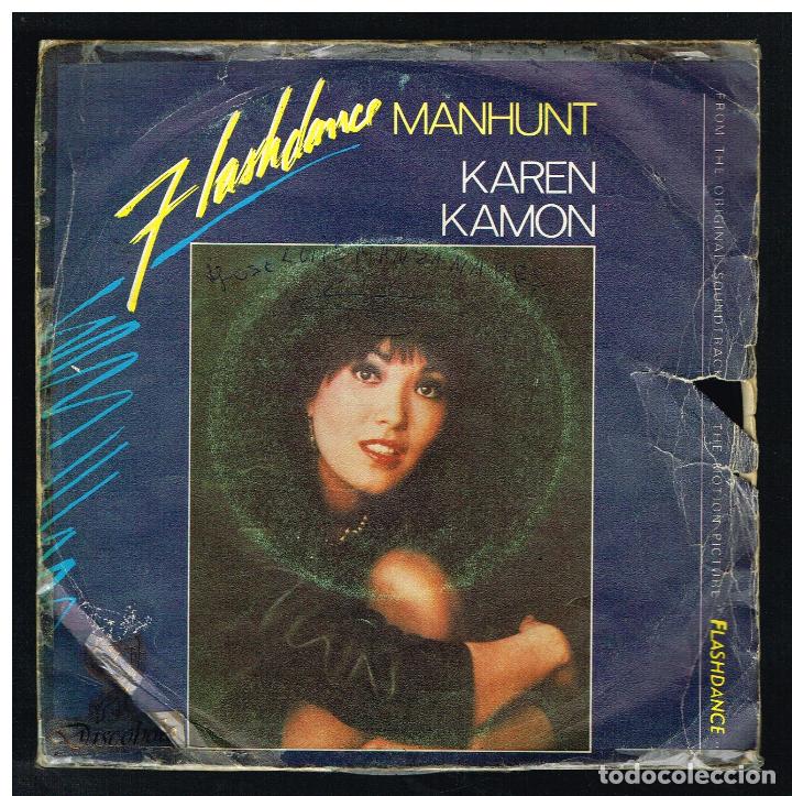 Discos de vinilo: KAREN KAMON - MANHUNT (2 VERSIONES) - SINGLE 1983 - Foto 1