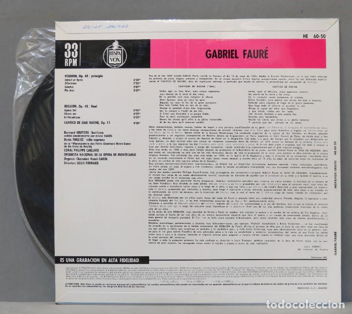 Discos de vinilo: LP. FAURE. REQUIEM. CANTICO DE RACINE - Foto 2