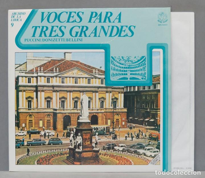 Vinyl-Schallplatten: LP. VOCES PARA TRES GRANDES. ARCHIVO DE LA LIRICA 9