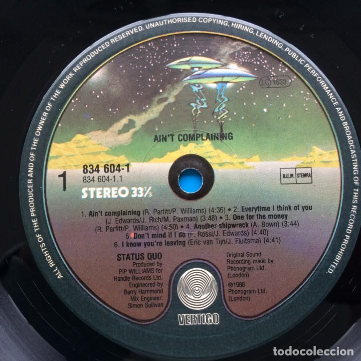 Discos de vinilo: Status Quo &lrm;&ndash; Aint Complaining , Holanda 1988 Vertigo - Foto 4