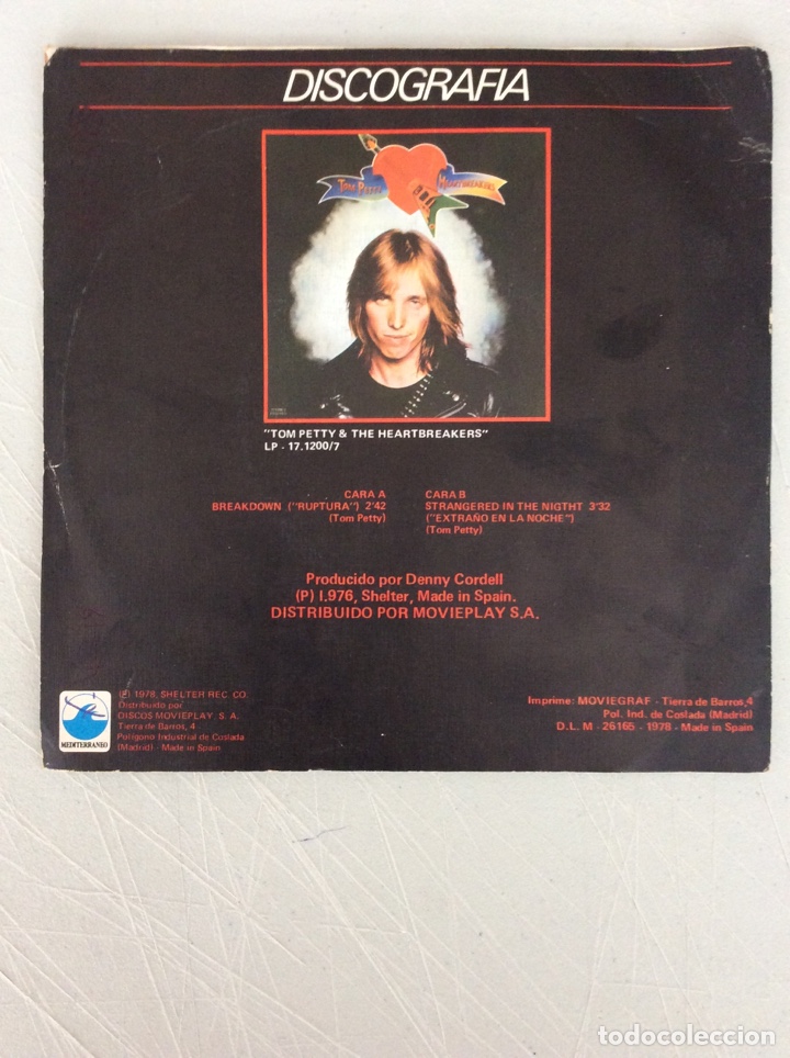 Discos de vinilo: BSO FM. Tom Petty & The Heartbreakers. Breakdown. - Foto 2